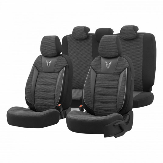 Комплект автомобилни тапицерии OTOM TORO 902 BLACK/SMOKED NZ