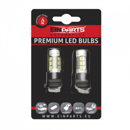 P27/7W LED крушка (22 x SMD 5730) 6000k/оранжева canbus drl+ blinkr