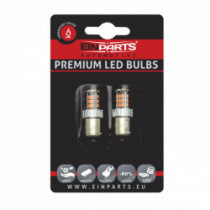 LED лампа P21W (30 x SMD 3020) червена canbus 12/24V