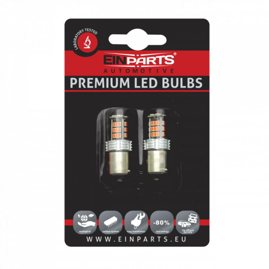 LED лампа P21W (30 x SMD 3020) червена canbus 12/24V