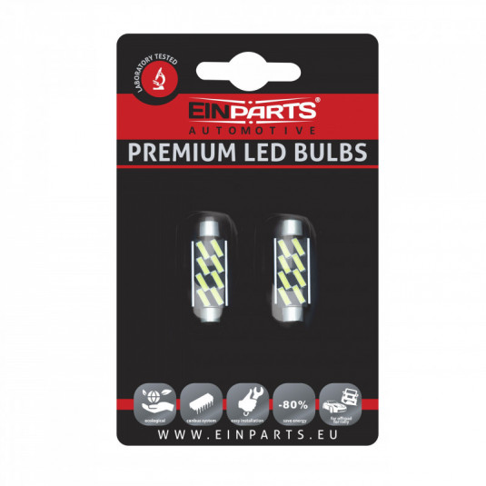 C10W LED крушка (8 x SMD 7020) 42 mm 6000k canbus