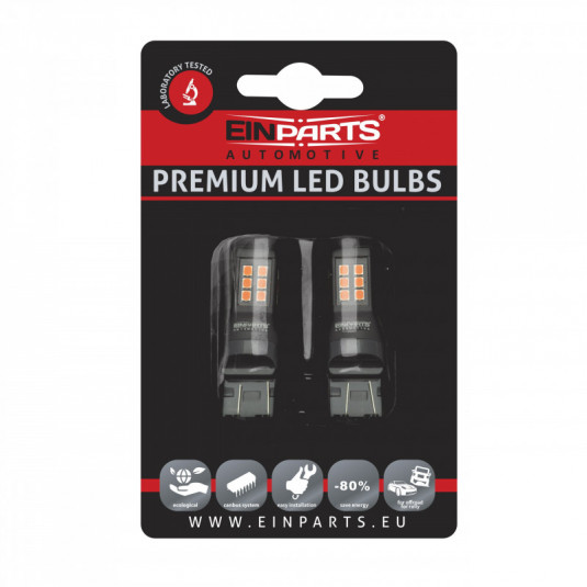 W21/5W LED крушка (21 x SMD 2835) червена canbus 7443ck