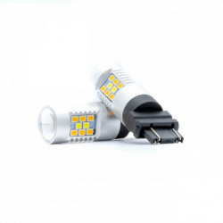 P27/7W LED лампа 24 SMD 3030 бяла/амбър canbus