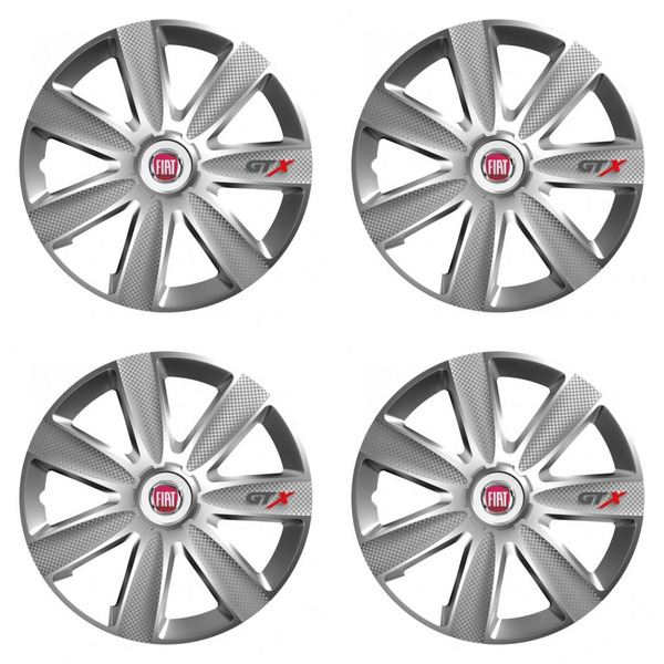 тасове за Fiat (червени) 15 GTX CARBON silver