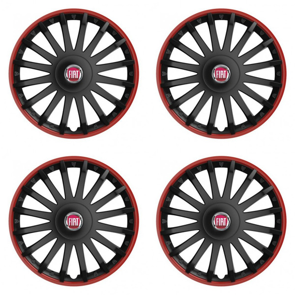 тасове за Fiat (червени) 16 CRYSTAL RO black