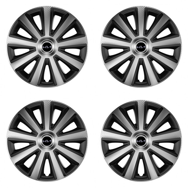 тасове за Kia (ново лого) 14 Aviator carbon silver&black