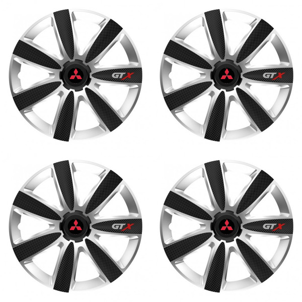 тасове за Mitsubishi (червено) 14 GTX CARBON silver/black