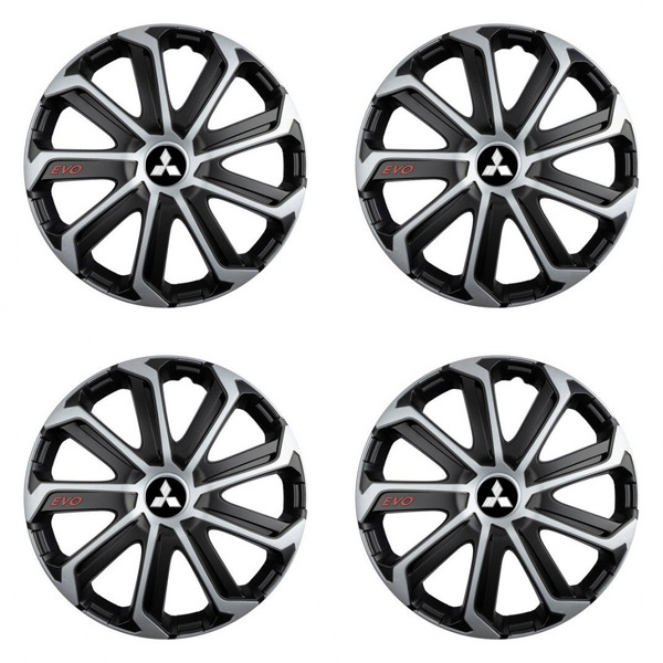 тасове за Mitsubishi (сребристи) 14 Evo black&silver