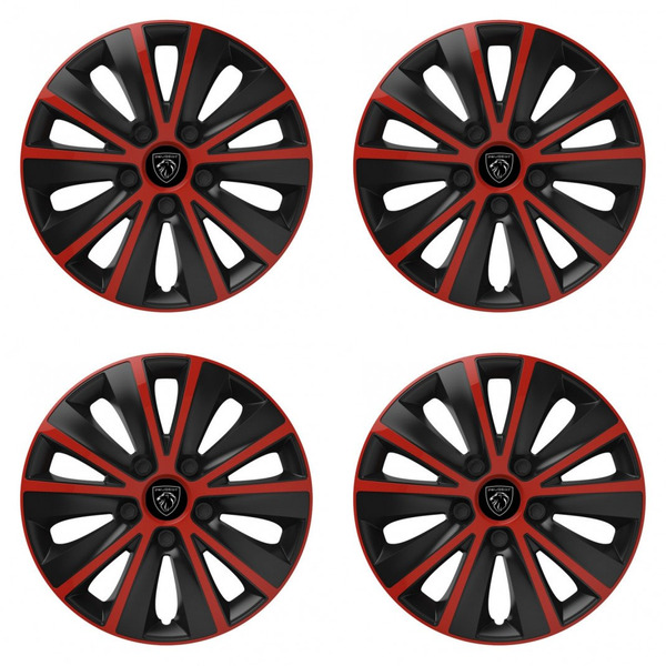 тасове за Peugeot (нов лого) 15 RAPIDE red and black