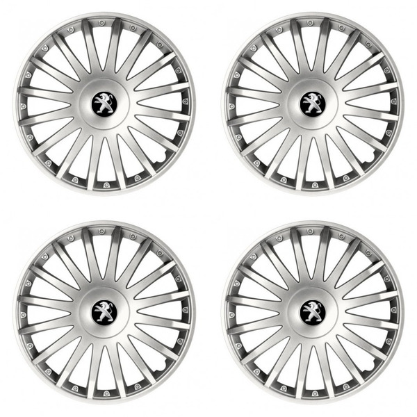 тасове за Peugeot (по-старо лого) 15 CRYSTAL silver